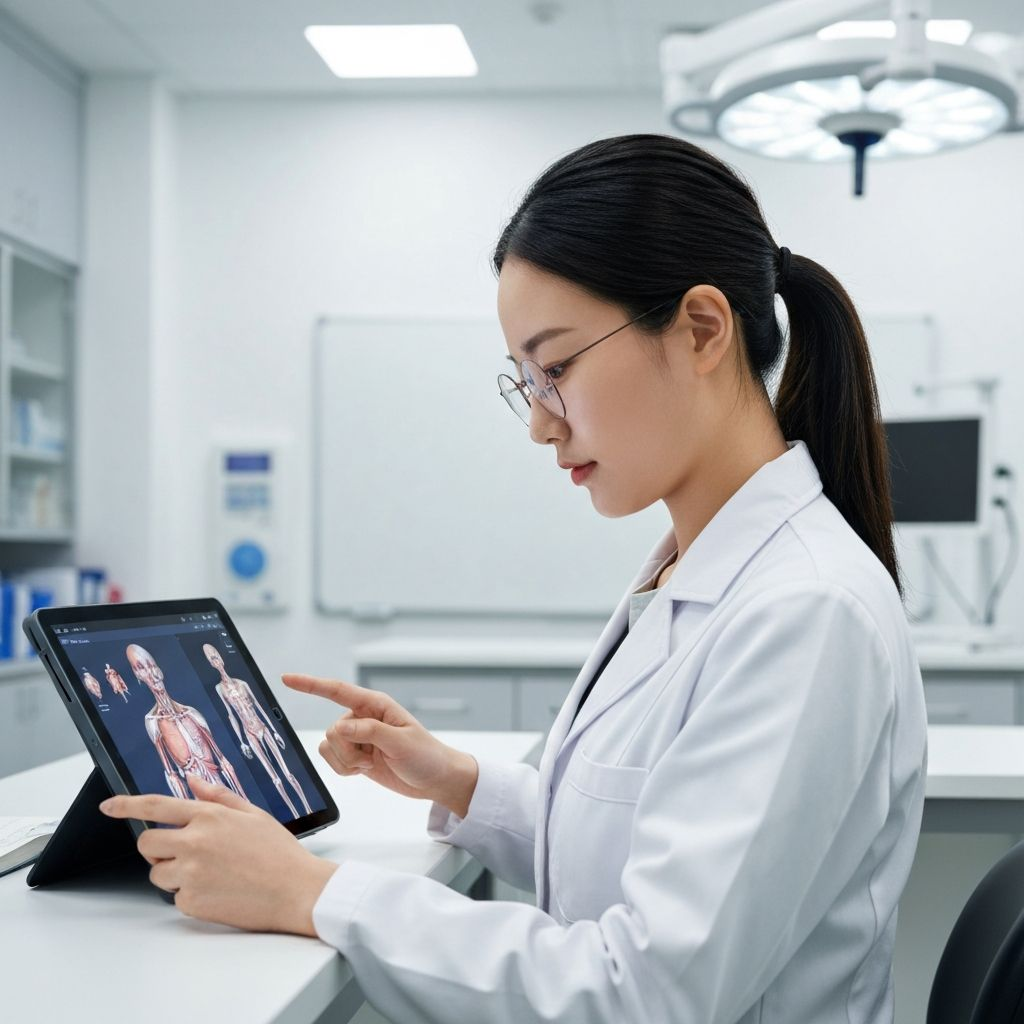 Medical professional using learning platform